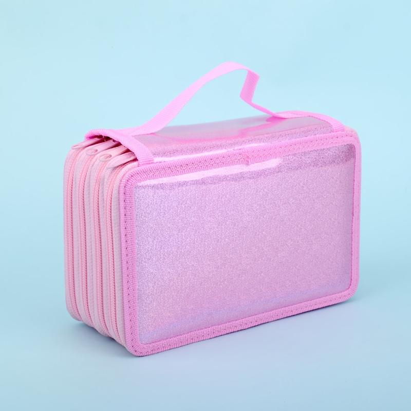 72 Hole Portable Pencil Case with Handle for School & College