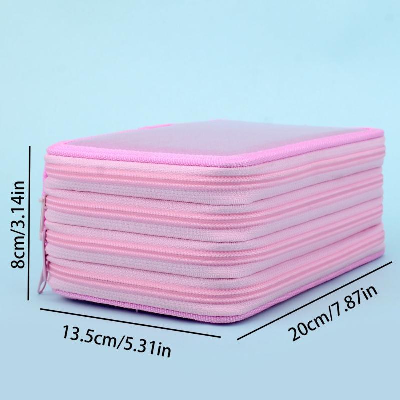 72 Hole Portable Pencil Case with Handle for School & College