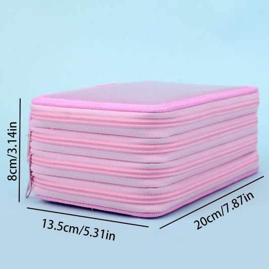 72 Hole Portable Pencil Case with Handle for School & College