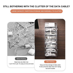 Transparent Plastic Cable Storage Box for Desk Stationery