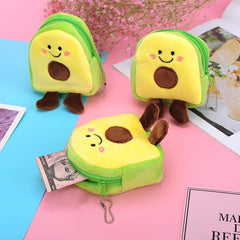 Plush Avocado Coin Purse Zipper