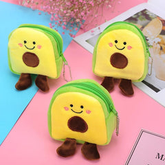 Plush Avocado Coin Purse Zipper