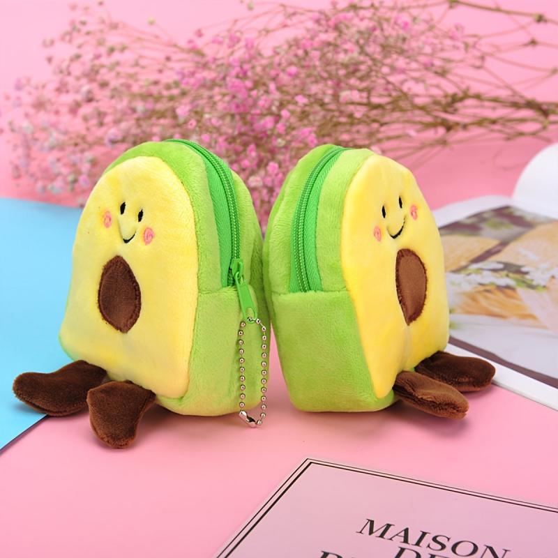Plush Avocado Coin Purse Zipper