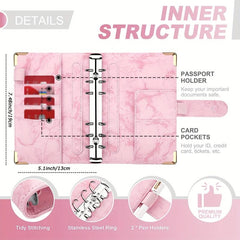 Marble A6 Budget Binder with 8 Cash Envelopes & More