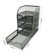 4 Tier Mesh Desk Organizer for School Dorm and Home Office