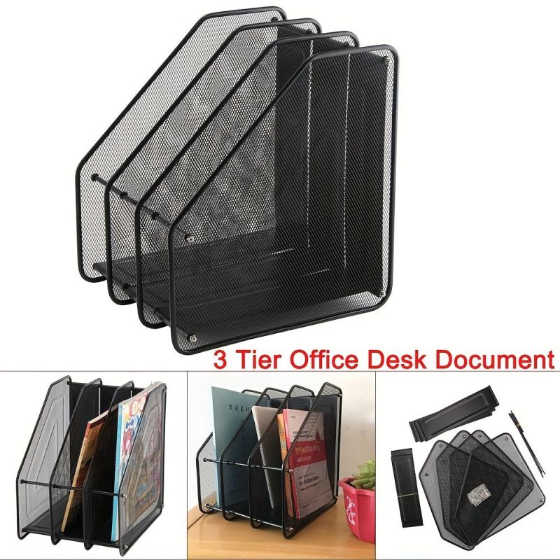 3 Tier Office Desk File Magazine Paper Organiser Holder Stand