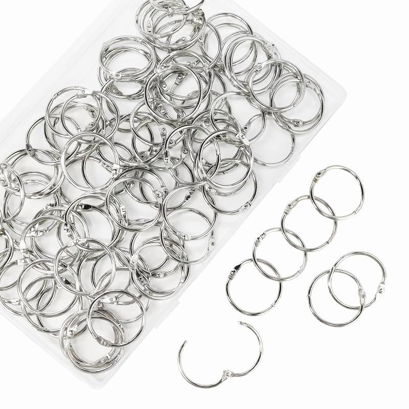 50 Pack 1 Inch Loose Leaf Binder Rings for Index Cards Flash Cards