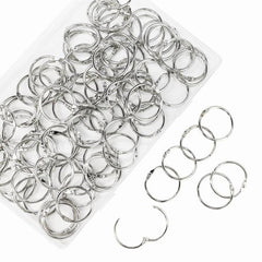 50 Pack 1 Inch Loose Leaf Binder Rings for Index Cards Flash Cards