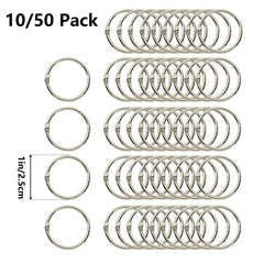 50 Pack 1 Inch Loose Leaf Binder Rings for Index Cards Flash Cards