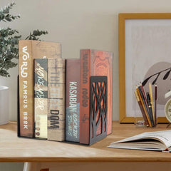 2 Pcs Metal Bookends Tree Design for Home Office School Library