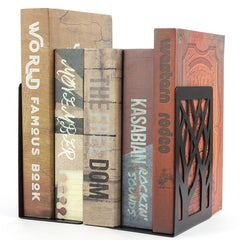 2 Pcs Metal Bookends Tree Design for Home Office School Library
