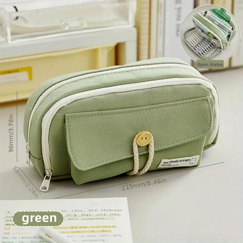 Large Capacity Pencil Case Stationery Box Handheld Cosmetics Portable