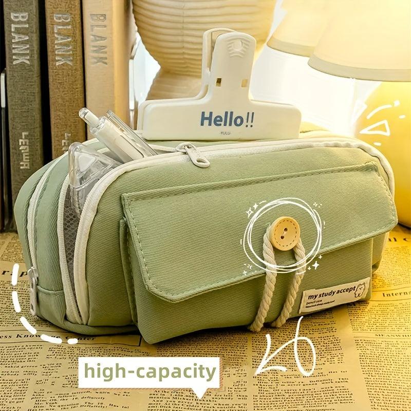 Large Capacity Pencil Case Stationery Box Handheld Cosmetics Portable