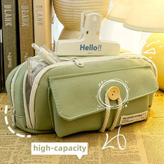 Large Capacity Pencil Case Stationery Box Handheld Cosmetics Portable
