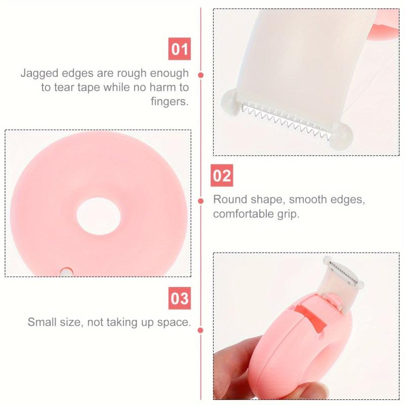 Donut Shape Mini Tape Dispenser Pink