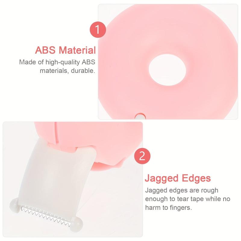 Donut Shape Mini Tape Dispenser Pink