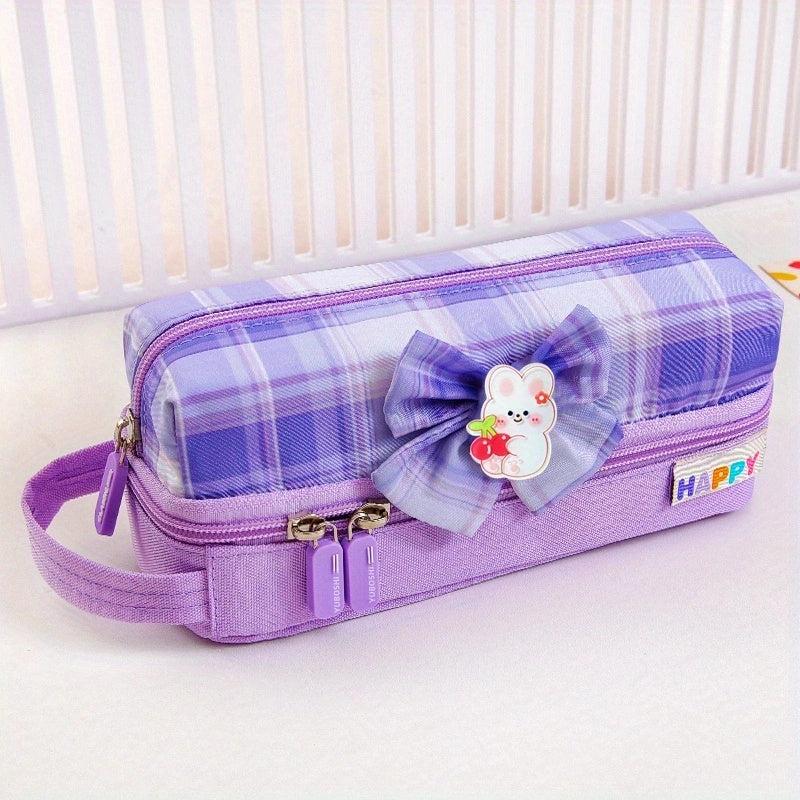 Plaid Pencil Case for Students