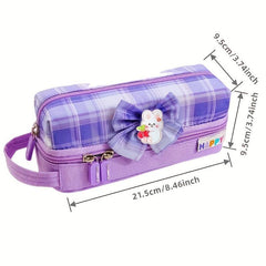 Plaid Pencil Case for Students