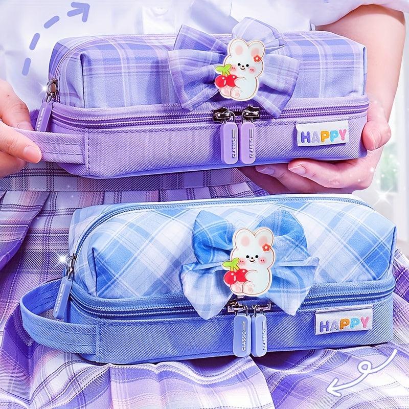 Plaid Pencil Case for Students