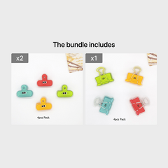 4pcs Colorful & Adorable Face Binder Clips for Organization