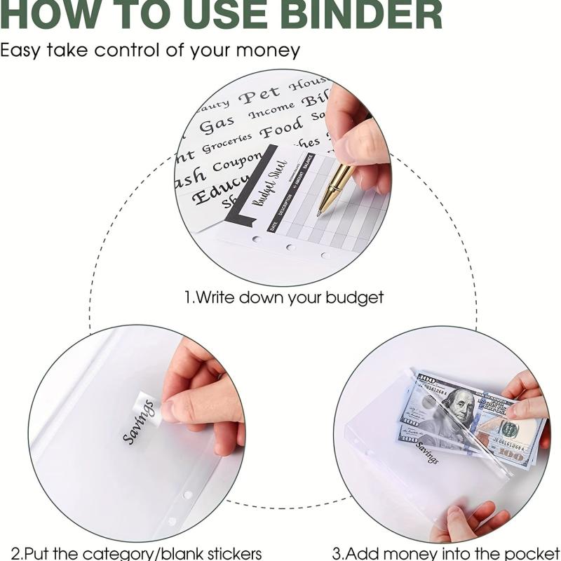 Budget Binder Money Organizer for Cash Envelopes & Expense Sheets