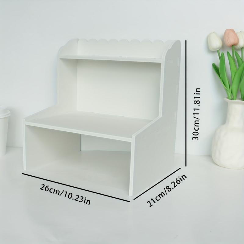 Desktop Storage Rack Wooden Double Layer Cosmetics Student Desk Storage