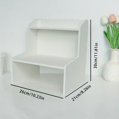 Desktop Storage Rack Wooden Double Layer Cosmetics Student Desk Storage