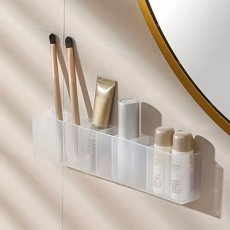2pcs Wall Mounted 3 Grid Storage Box For Eyebrow Pencil Lipstick
