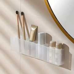 2pcs Wall Mounted 3 Grid Storage Box For Eyebrow Pencil Lipstick