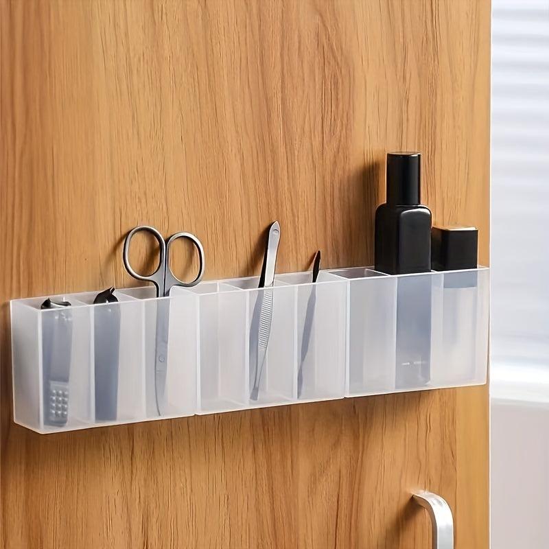 2pcs Wall Mounted 3 Grid Storage Box For Eyebrow Pencil Lipstick