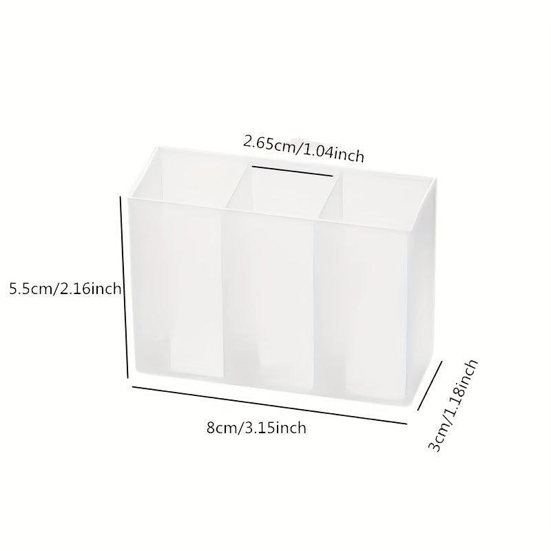 2pcs Wall Mounted 3 Grid Storage Box For Eyebrow Pencil Lipstick
