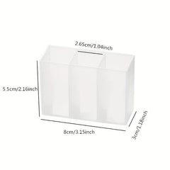 2pcs Wall Mounted 3 Grid Storage Box For Eyebrow Pencil Lipstick
