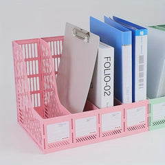 Pink Thickened Four-link File Holder Desk Storage Rack