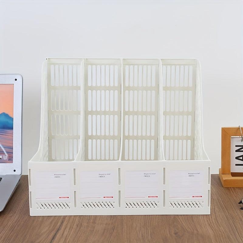 Thickened Quadruple File Holder Office Supplies Desktop Storage Rack