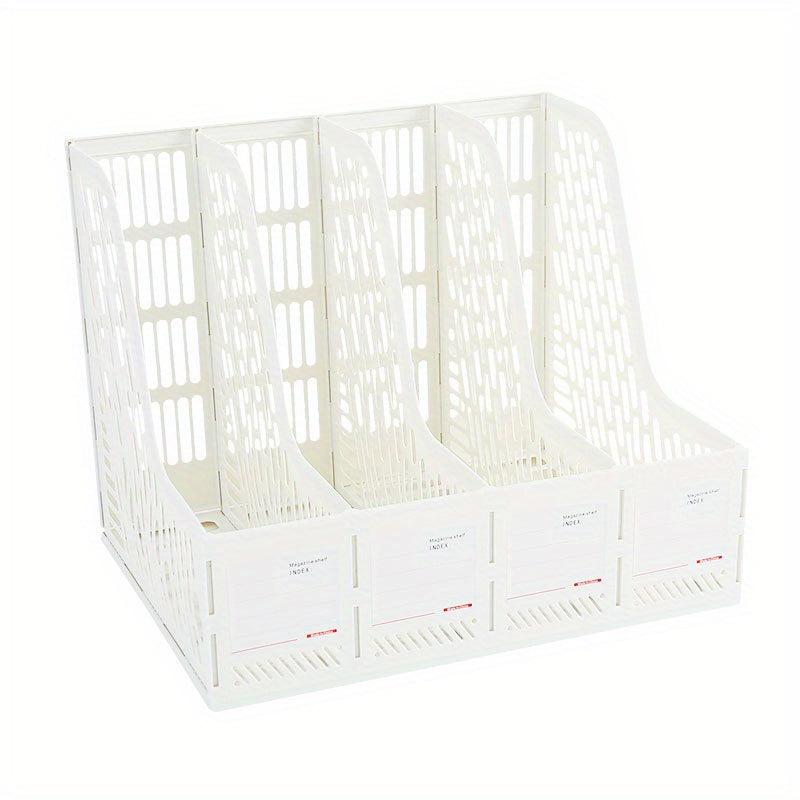 Thickened Quadruple File Holder Office Supplies Desktop Storage Rack