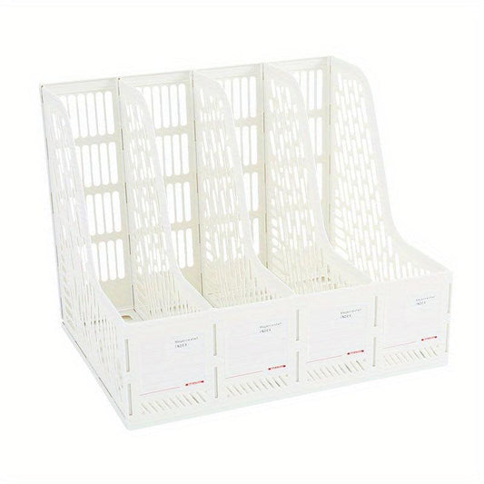 Thickened Quadruple File Holder Office Supplies Desktop Storage Rack