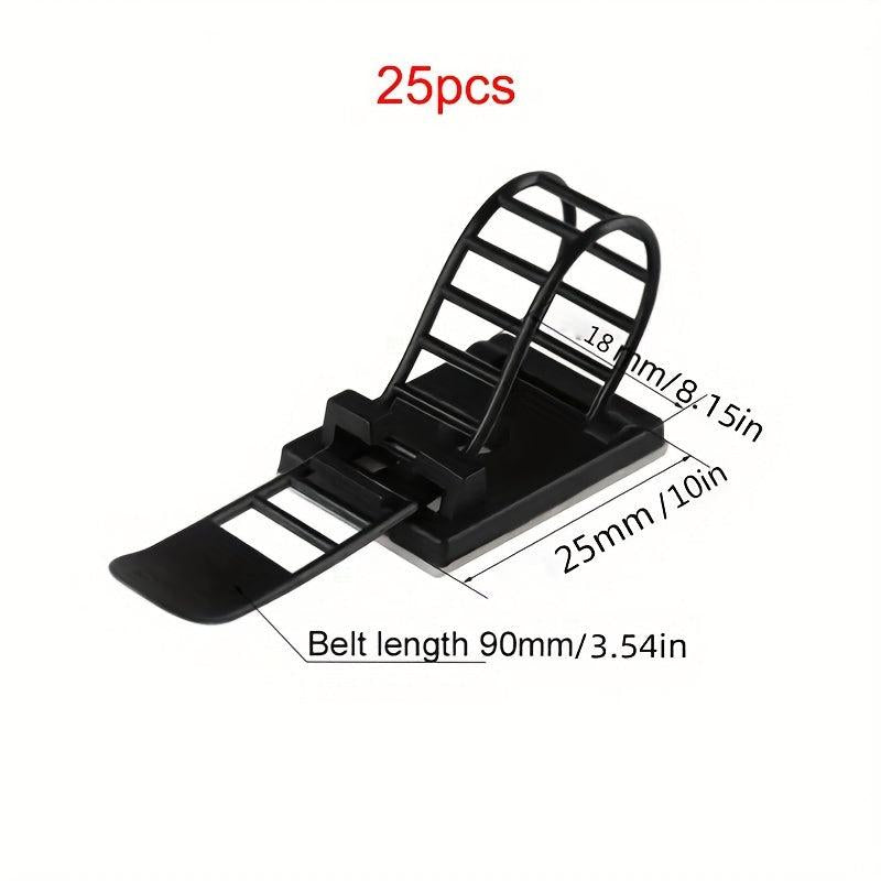 25pcs Adjustable Cable Organizer Clip Self Adhesive Tape Holder Cable Management