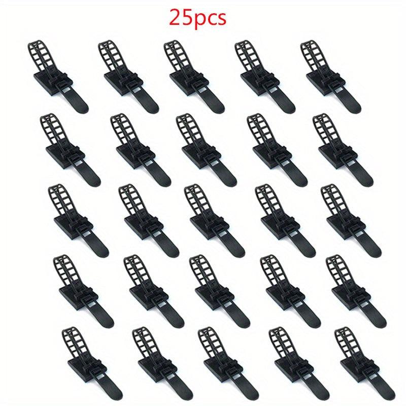 25pcs Adjustable Cable Organizer Clip Self Adhesive Tape Holder Cable Management