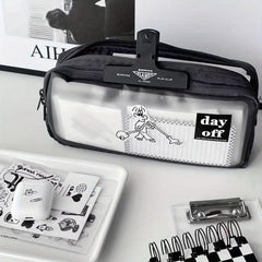 Frosted Transparent Pencil Case Double Layer Large Capacity Stationery Box