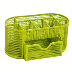 Metal Pen Holder Nine Grid Iron Art Desktop Storage Box