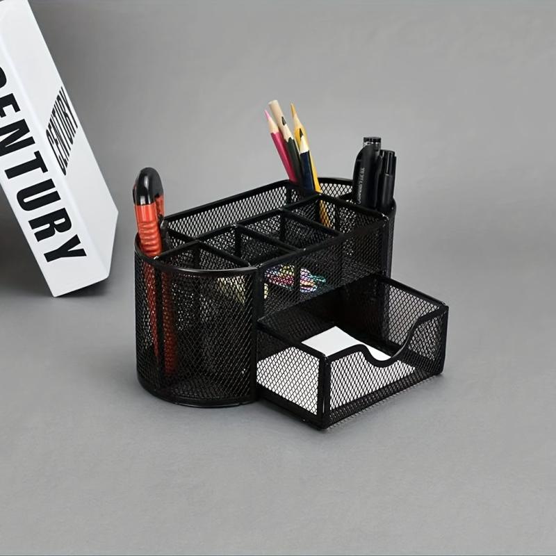 Metal Pen Holder Nine Grid Iron Art Desktop Storage Box