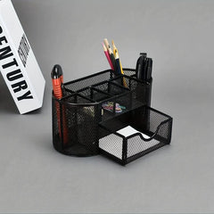 Metal Pen Holder Nine Grid Iron Art Desktop Storage Box