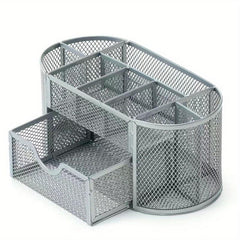 Metal Pen Holder Nine Grid Iron Art Desktop Storage Box