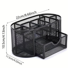 Metal Pen Holder Nine Grid Iron Art Desktop Storage Box
