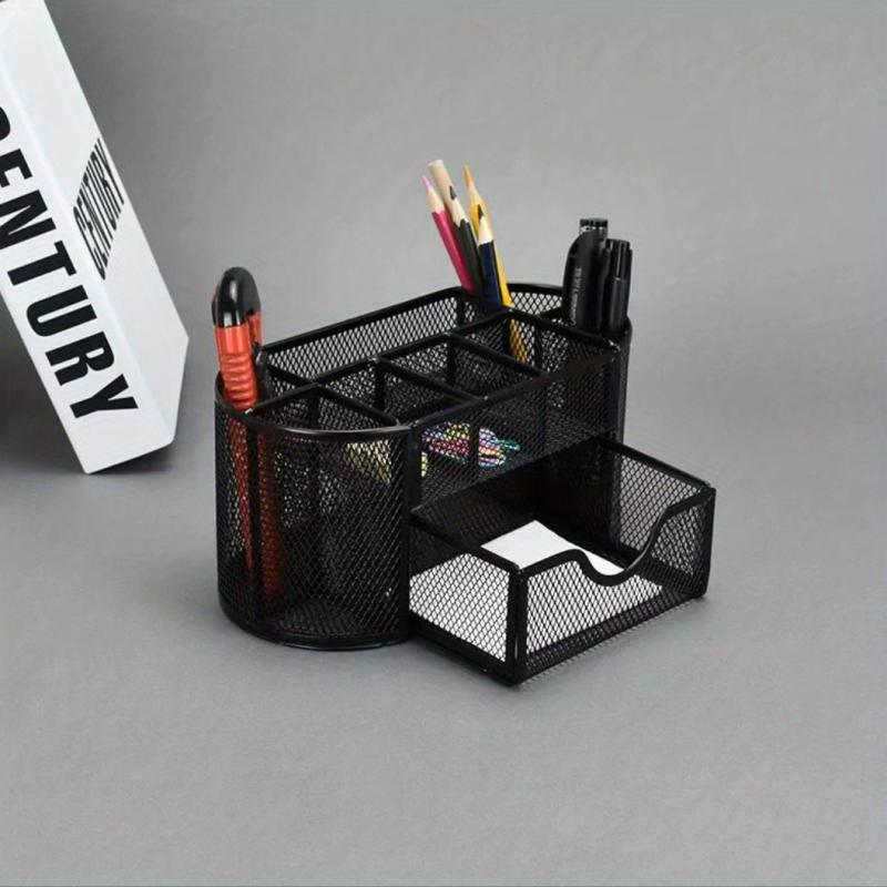 Metal Pen Holder Nine Grid Iron Art Desktop Storage Box