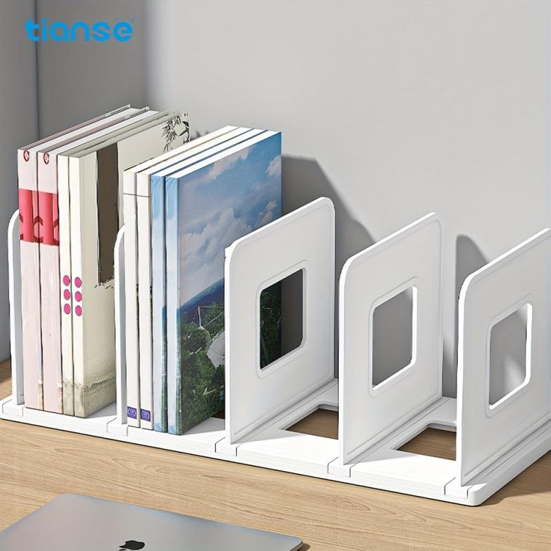 TIANSE Deskstop Bookshelf 4 Compartment Data File Organizer