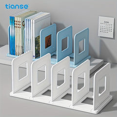 TIANSE Deskstop Bookshelf 4 Compartment Data File Organizer