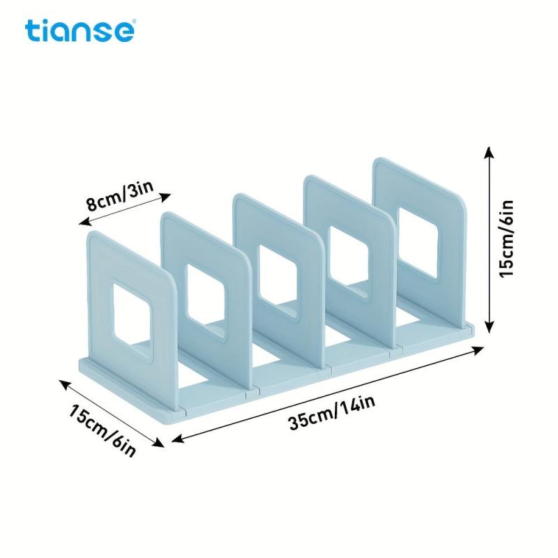 TIANSE Deskstop Bookshelf 4 Compartment Data File Organizer