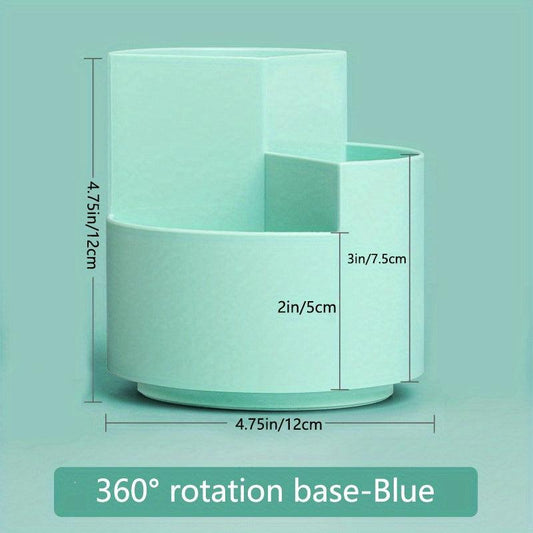 Rotating Pen Holder 3 Divided Slots Revolving Pencil Cup Stationery Organizer