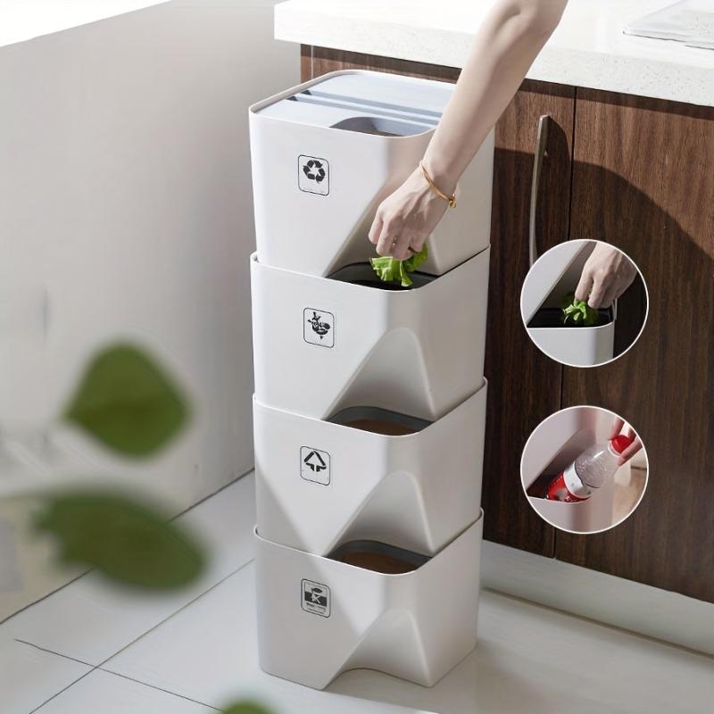 Stackable Trash Sorting Bins for Home Kitchen & Office